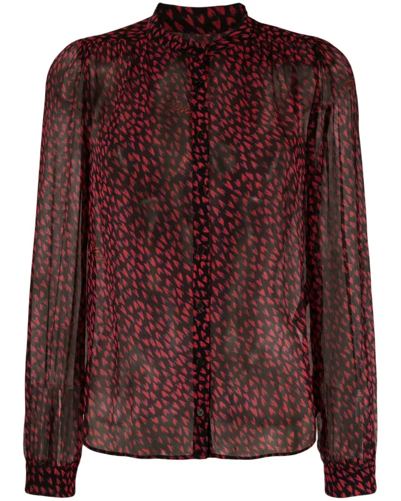 Zadig & Voltaire Transparentes Tino Crush Hemd - Schwarz Schwarz