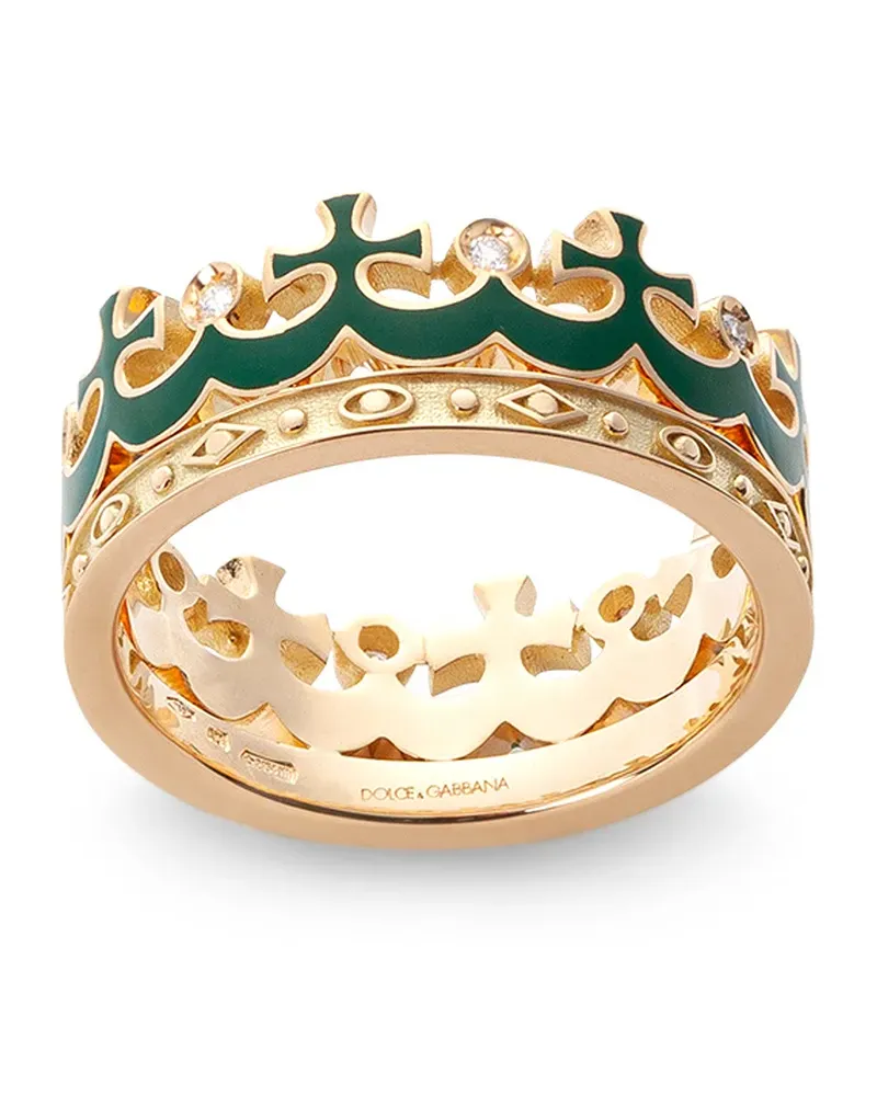 Dolce & Gabbana 18kt Royal Gelbgoldring mit Diamanten Gold