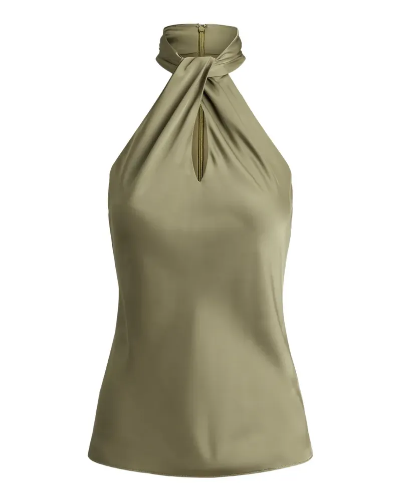 Ralph Lauren Charmeuse Neckholder-Bluse - Grün Grün