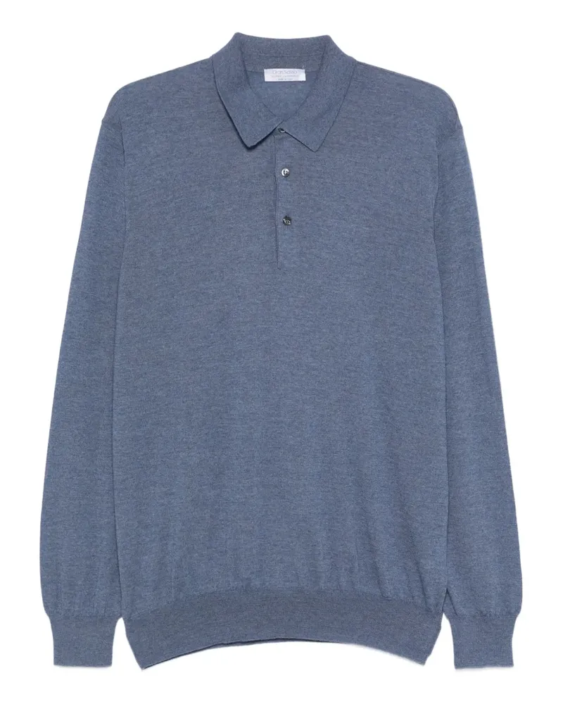 Gran Sasso Poloshirt aus Schurwolle - Blau Blau