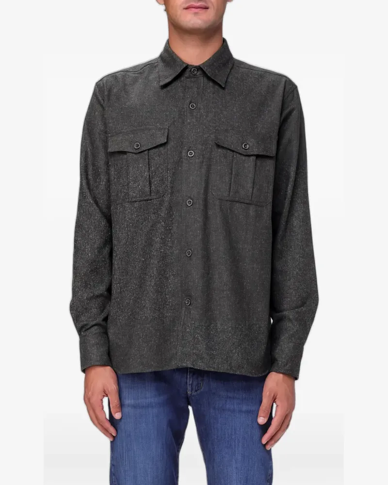 Brooksfield Hemd aus Wolle - Grau Grau