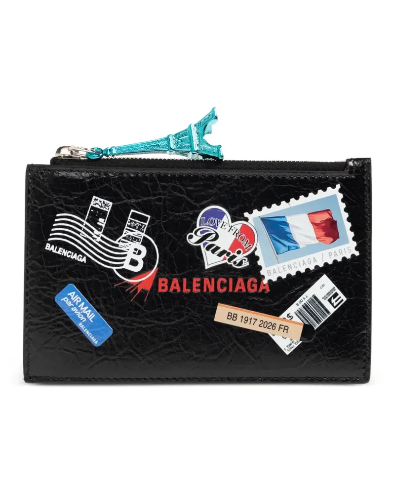 Balenciaga Cash Kartenetui mit Eiffelturm-Anhänger - Schwarz Schwarz