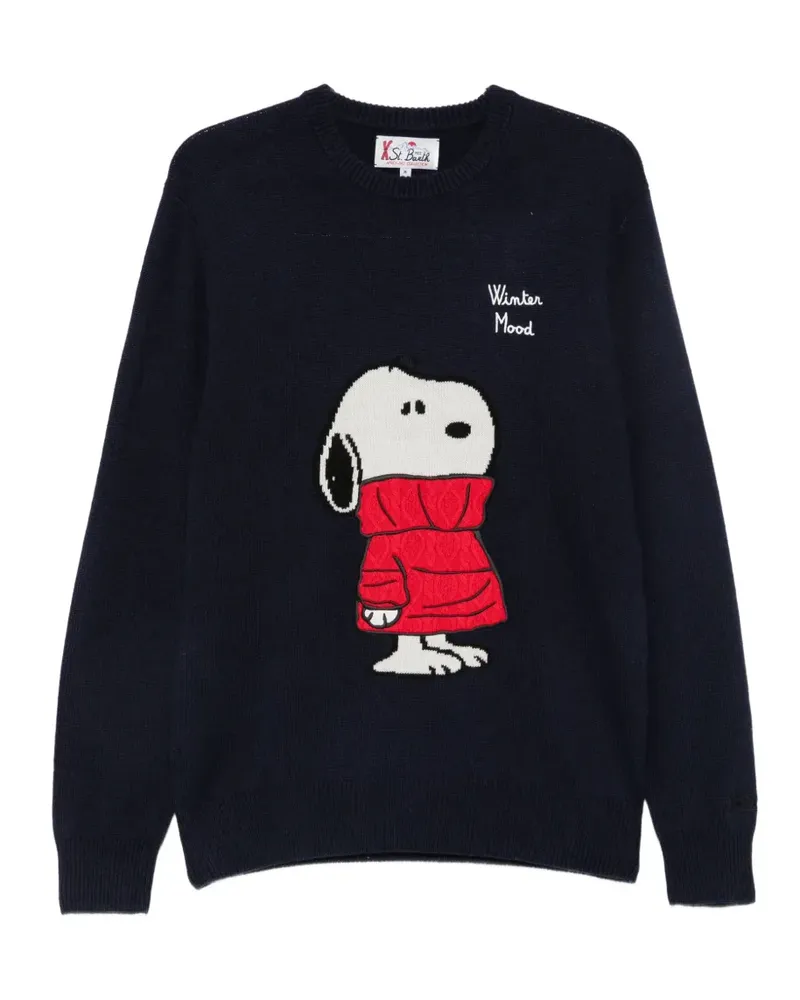 MC2 Saint Barth Pullover mit Snoopy-Intarsie und Stickerei - Blau Blau