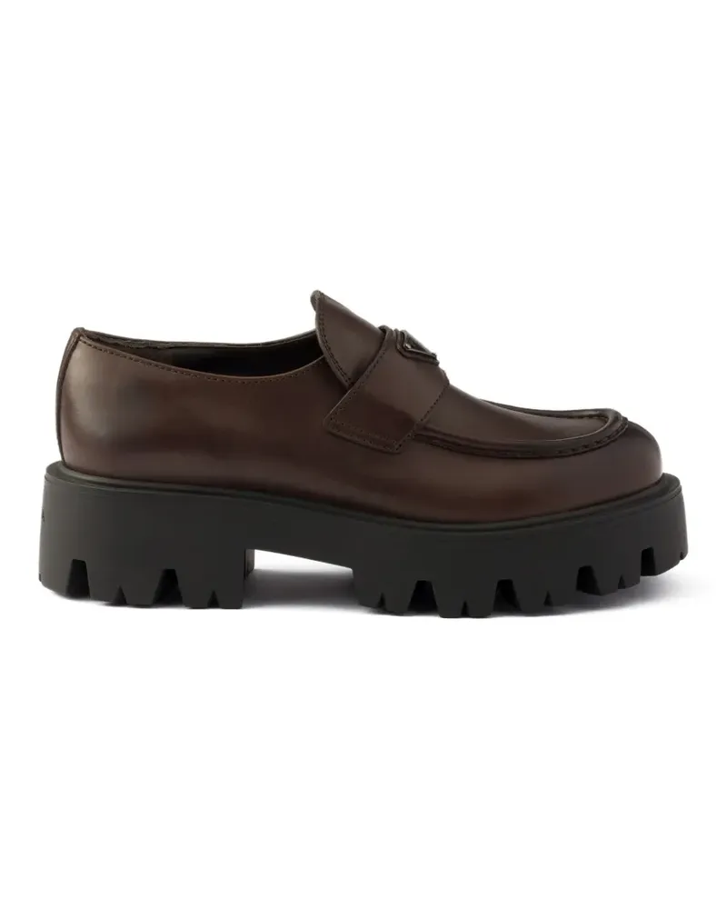 Prada Loafer mit Triangel-Logo - Braun Braun