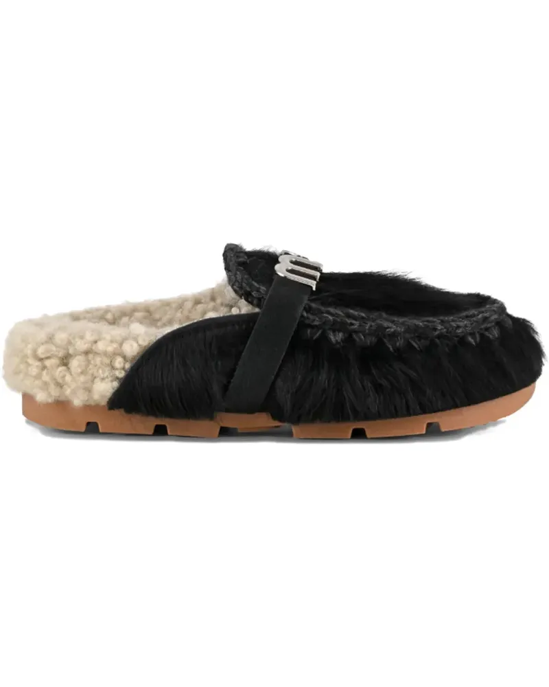 Mou Bio Slide Pony Mules - Schwarz Schwarz