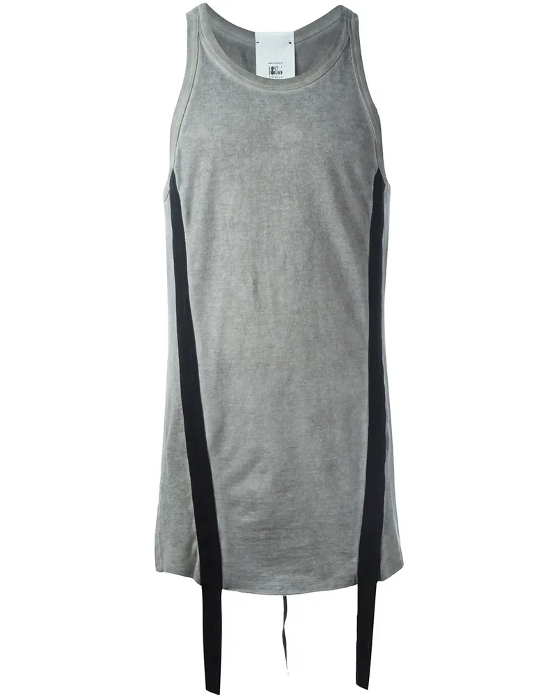 Lost and Found Trägershirt mit Streifenapplikationen - Grau Grau