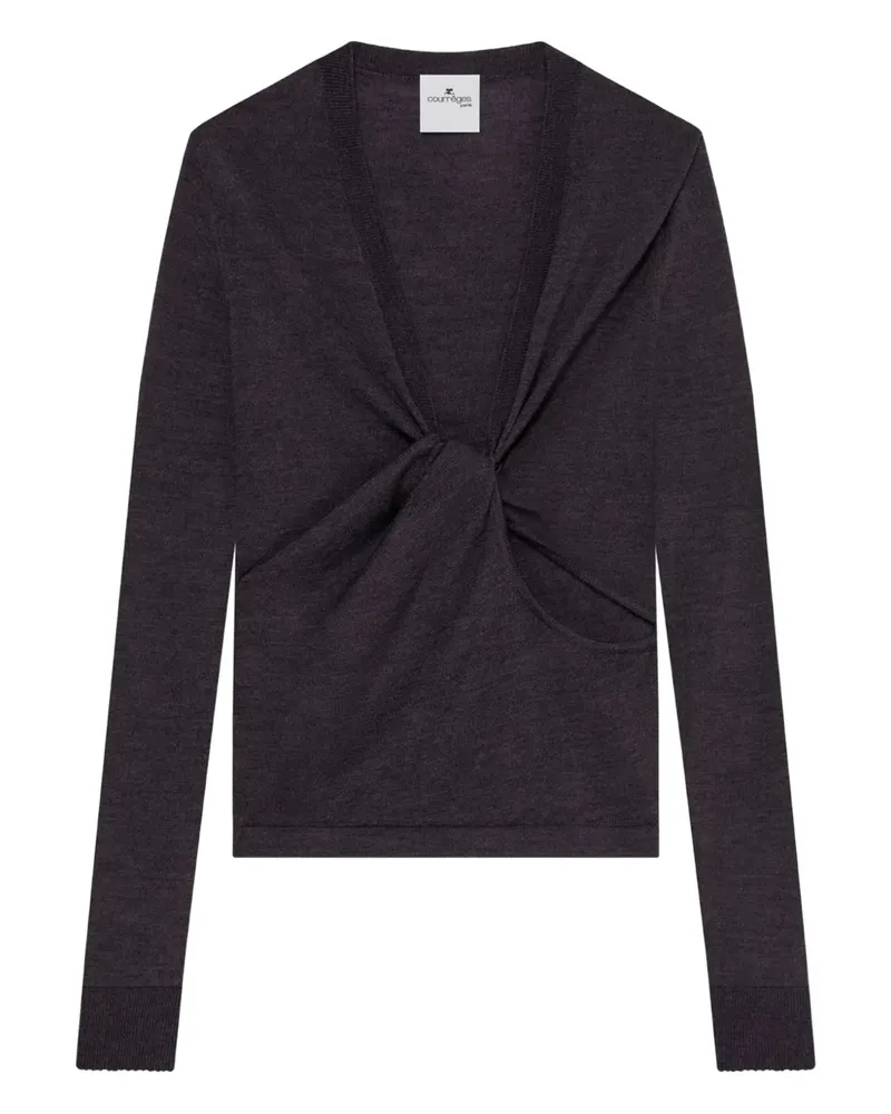 Courrèges Top mit verdrehter Front - Schwarz Schwarz