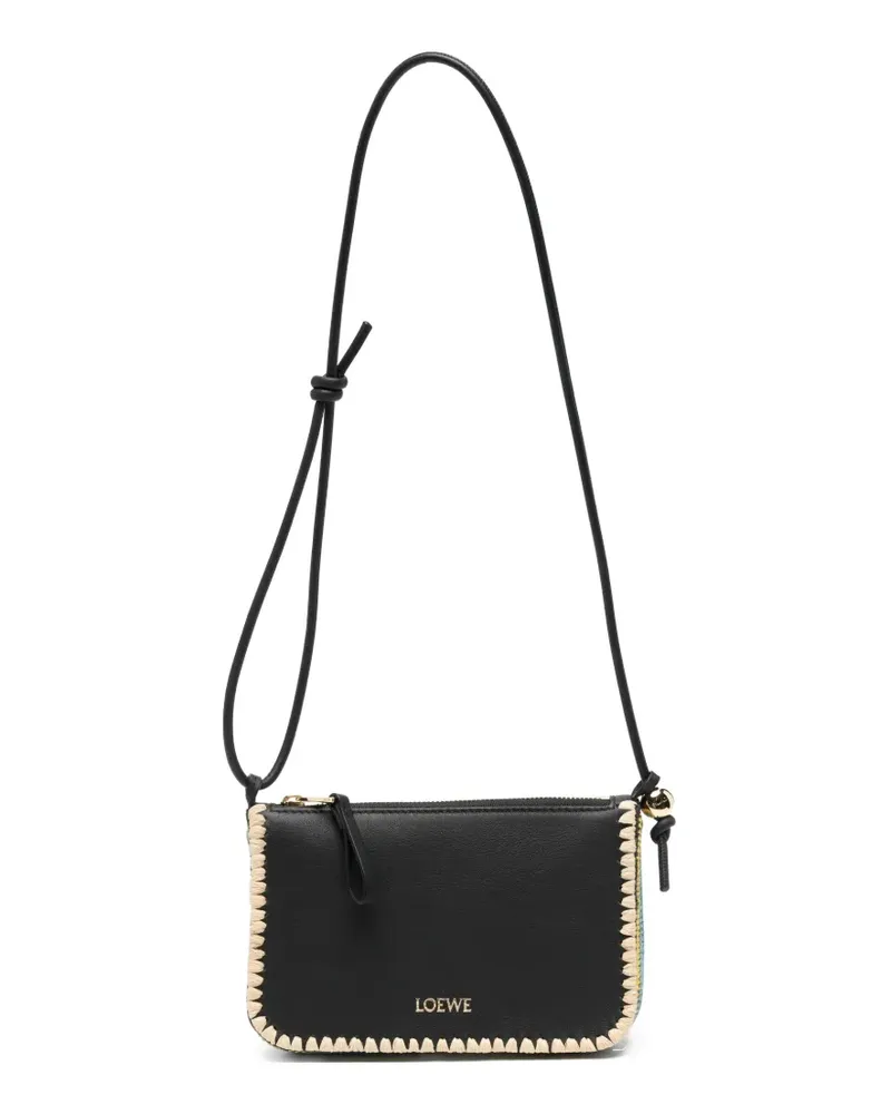 Loewe x Paula's Ibiza Rio Schultertasche mit Ziernaht - Schwarz Schwarz