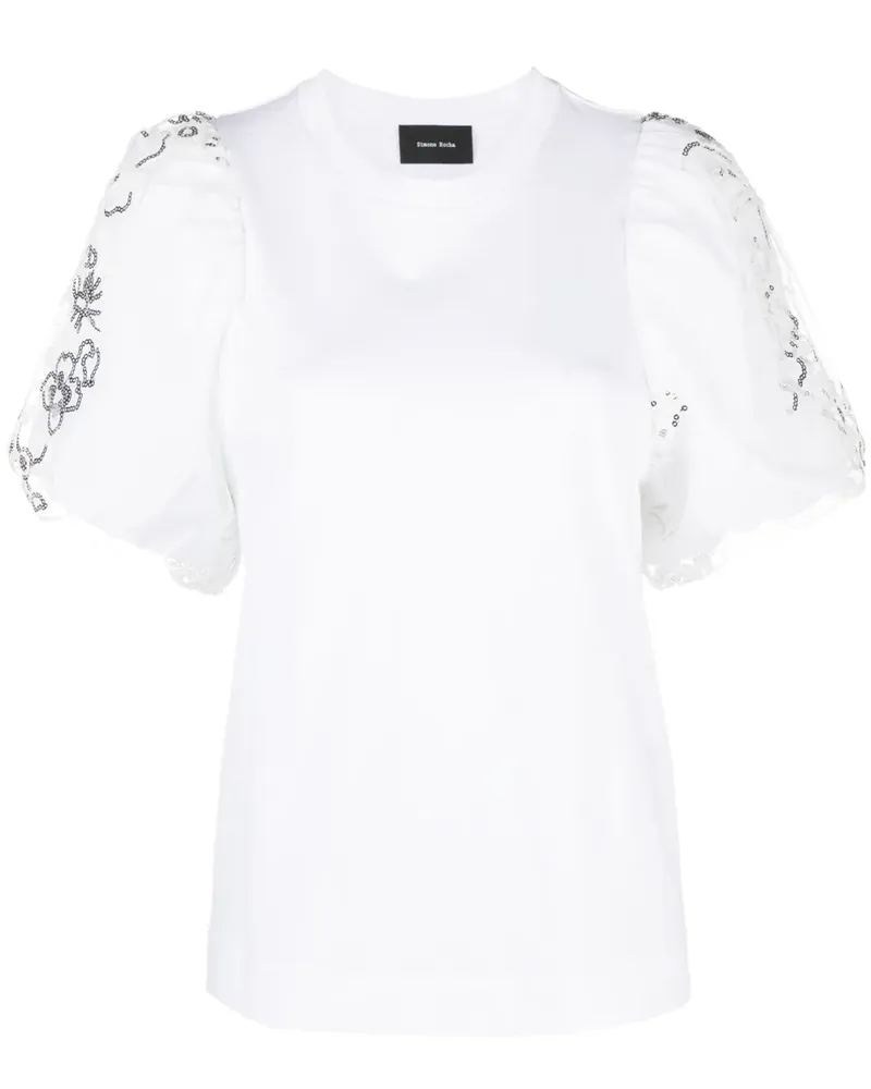 Simone Rocha T-Shirt mit Pailletten - Weiß Weiß