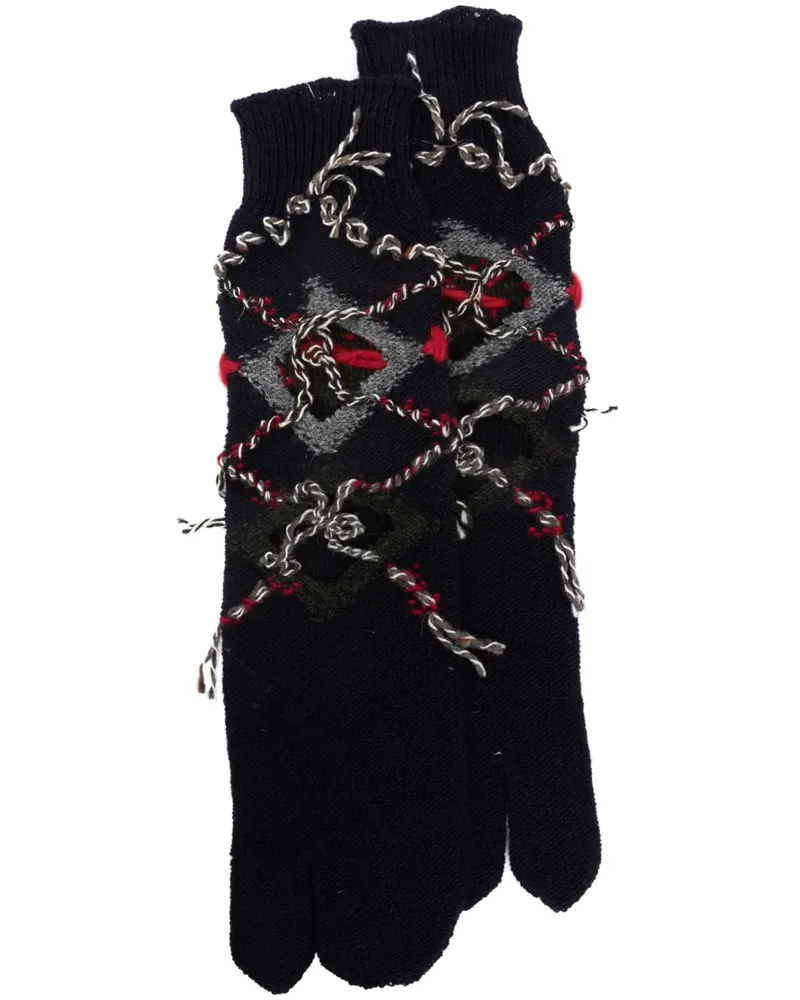 Maison Margiela Tabi Stricksocken mit Cut-Outs - Blau Blau