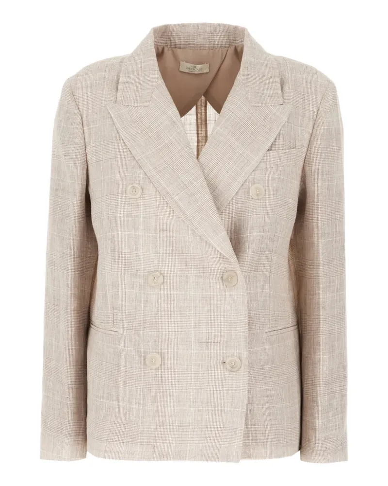 PANICALE Cashmere checked button fastening blazer - Nude Nude