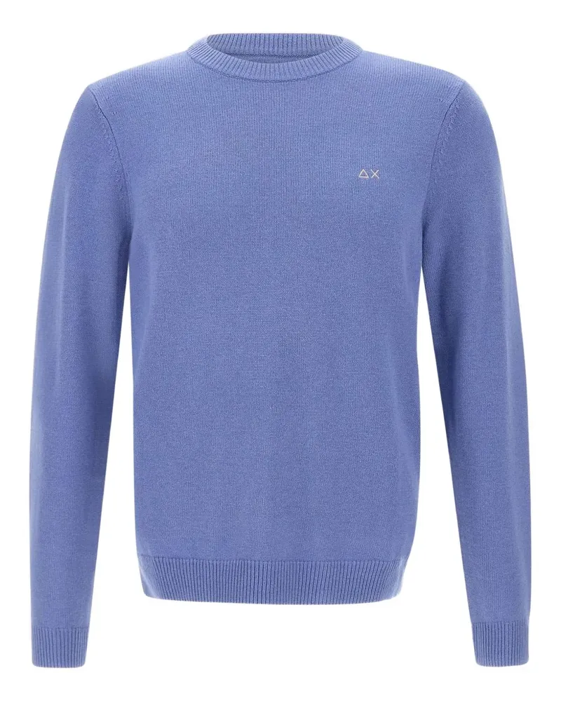 Sun68 Bestickter Pullover mit rundem Ausschnitt - Blau Blau
