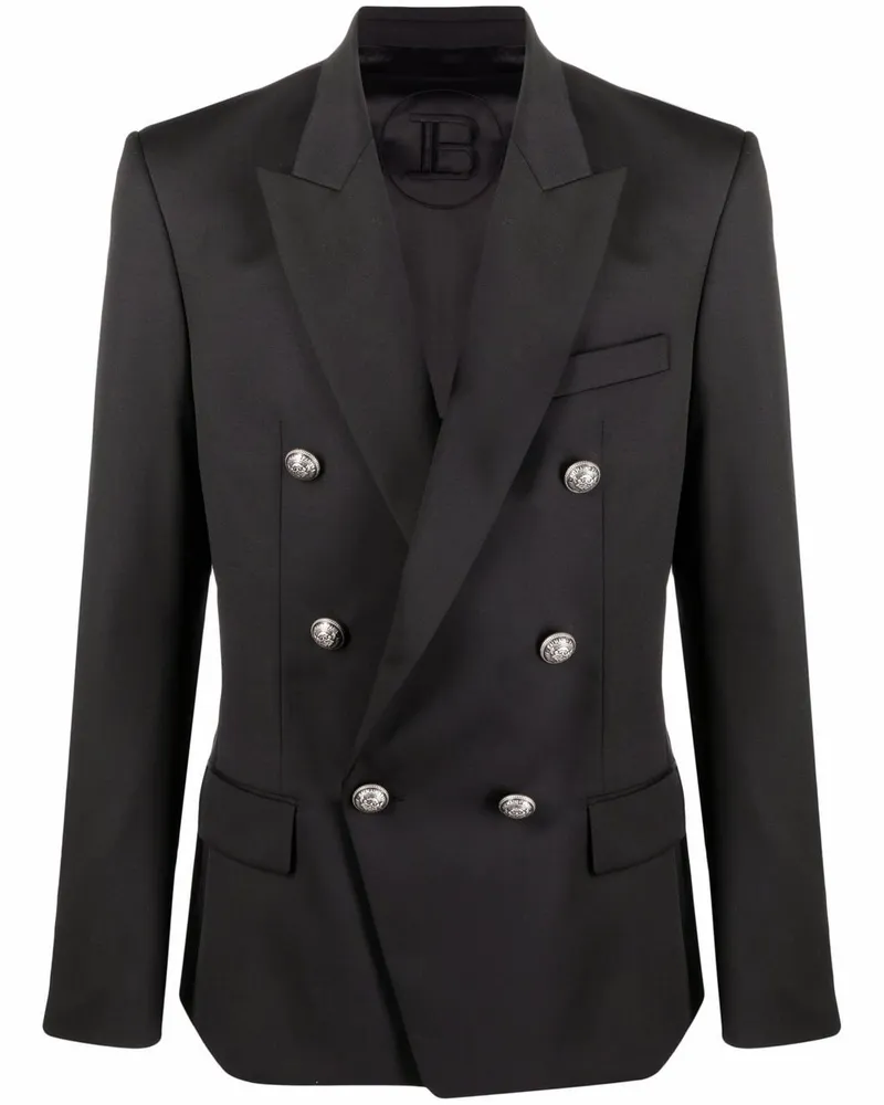 Balmain Doppelreihiges Sakko - Schwarz Schwarz