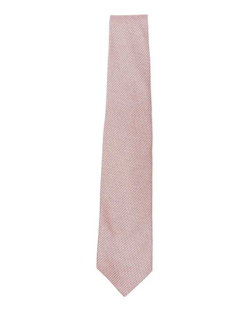 Kiton geometric-pattern silk tie - Rosa Rosa