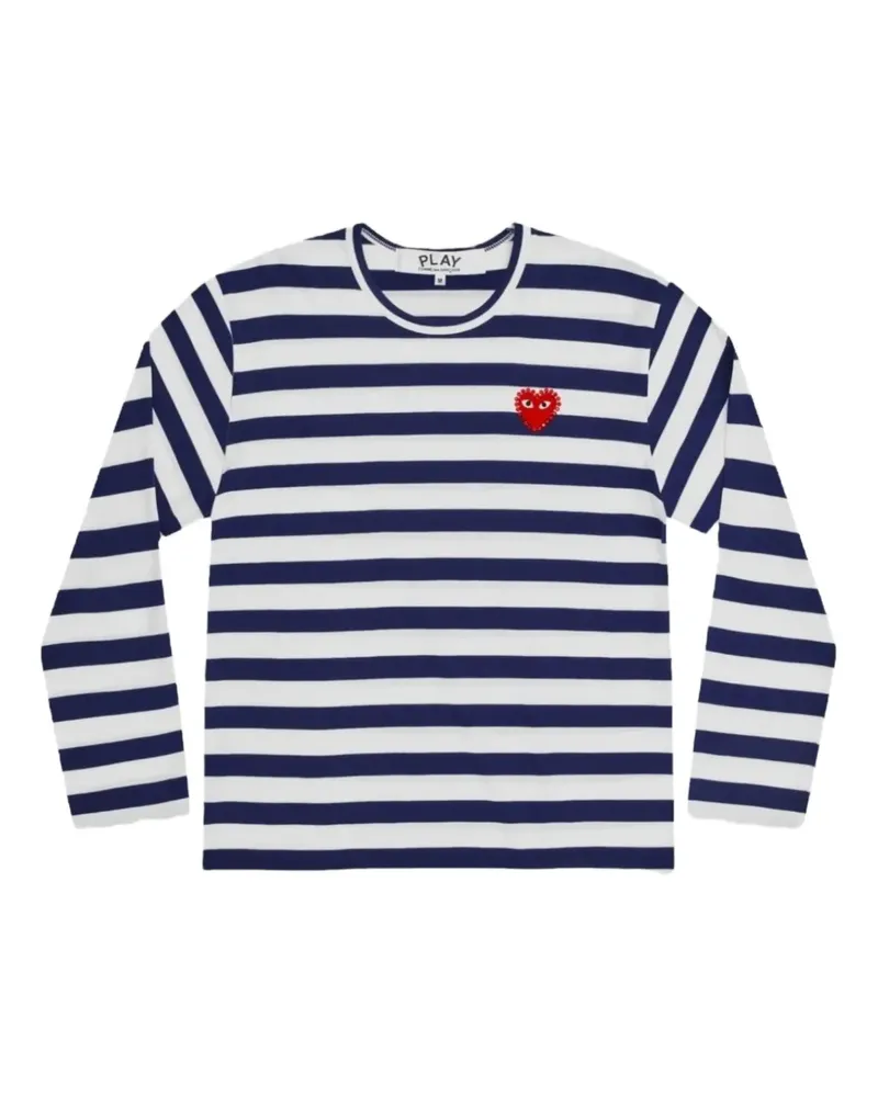 Comme des Garçons Gestreiftes T-Shirt - Blau Blau