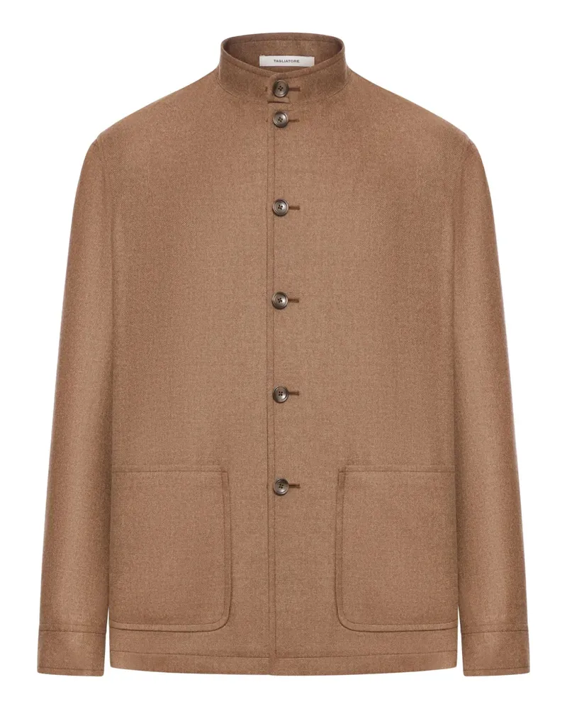 Tagliatore Geknöpfte Jacke mit Stehkragen - Braun Braun