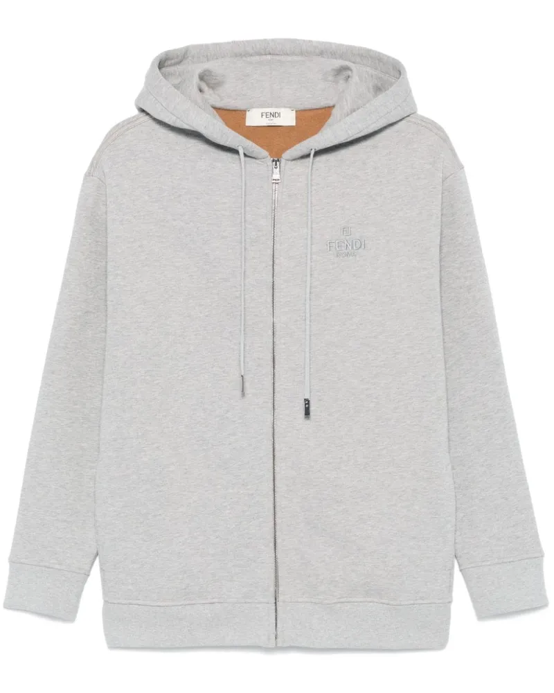 Fendi Hoodie mit Logo-Stickerei - Grau Grau
