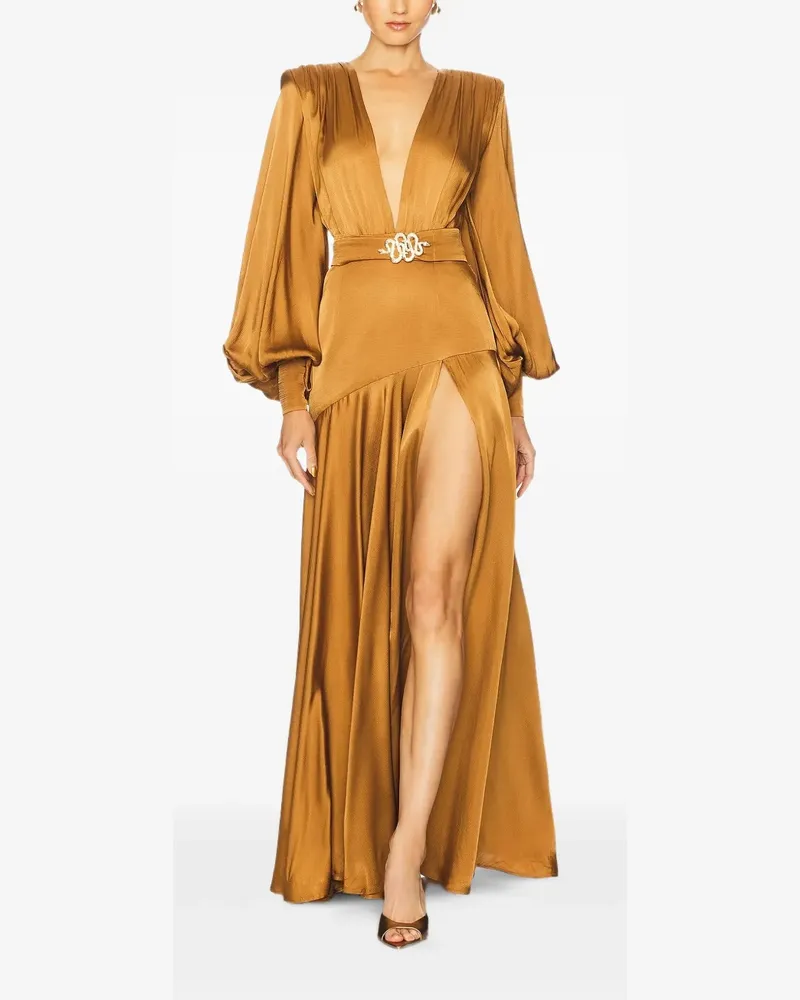 BRONX AND BANCO Carmen belted maxi dress - Nude Nude