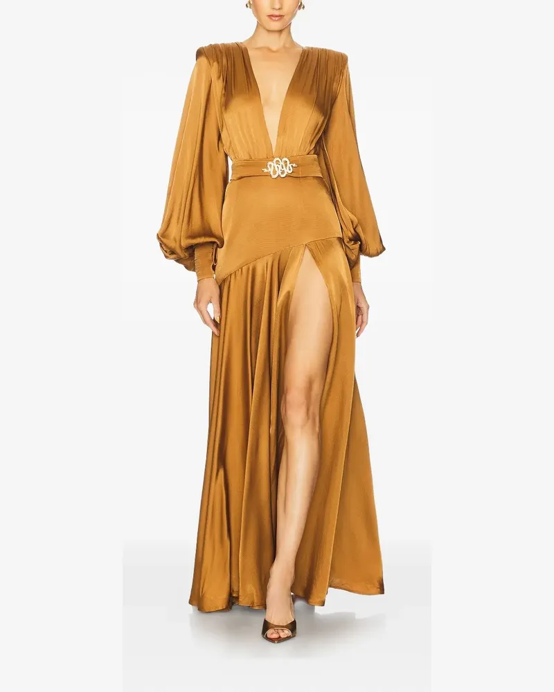 BRONX AND BANCO Carmen belted maxi dress - Nude Nude