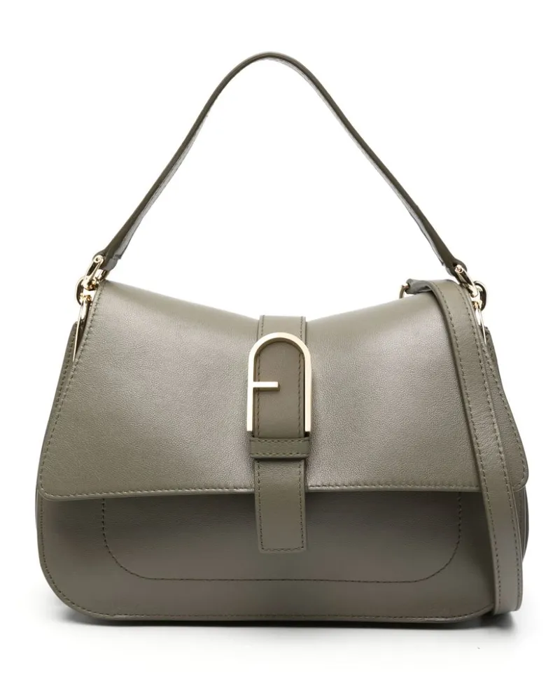 Furla Shopper mit Logo-Schild - Grün Grün