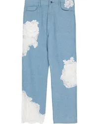 Collina Strada Jeans mit floraler Spitze Blau