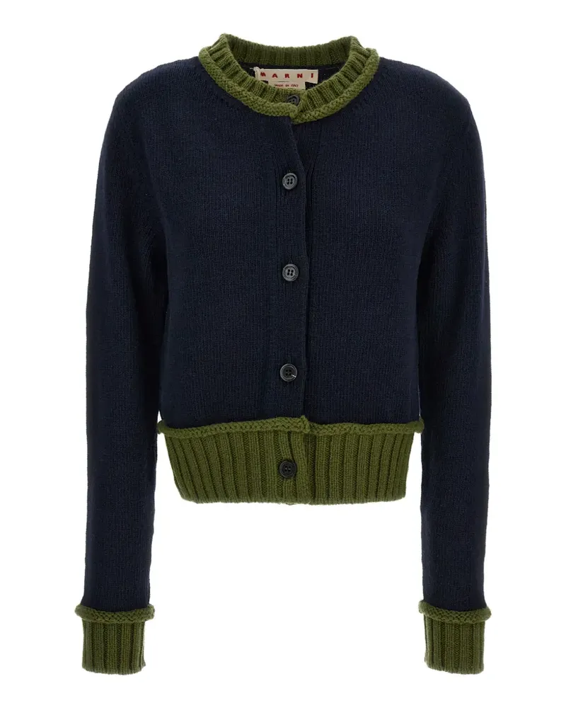 Marni color-block cropped cardigan - Blau Blau