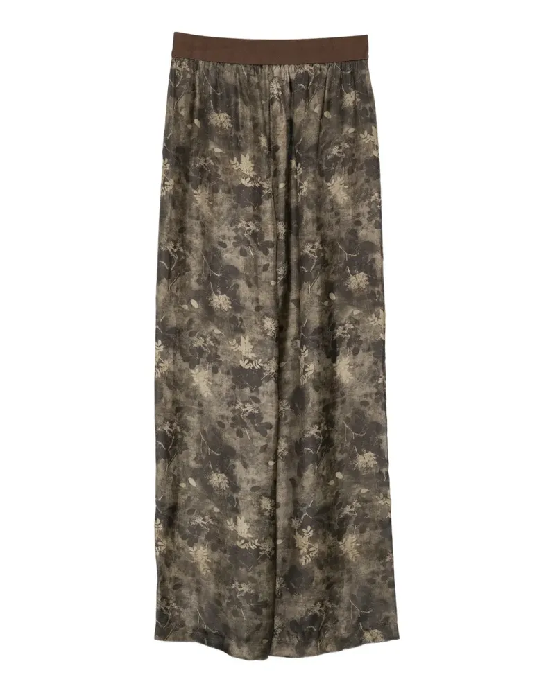 Uma Wang Weite Hose mit Blumenprint - Braun Braun