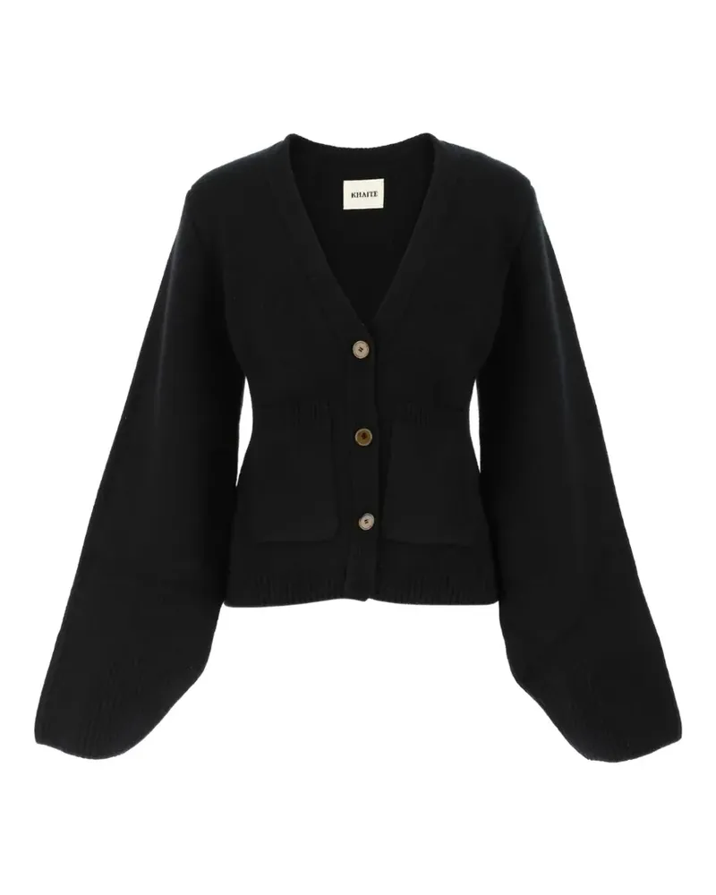 KHAITE Scarlet flared-sleeve cashmere cardigan - Schwarz Schwarz