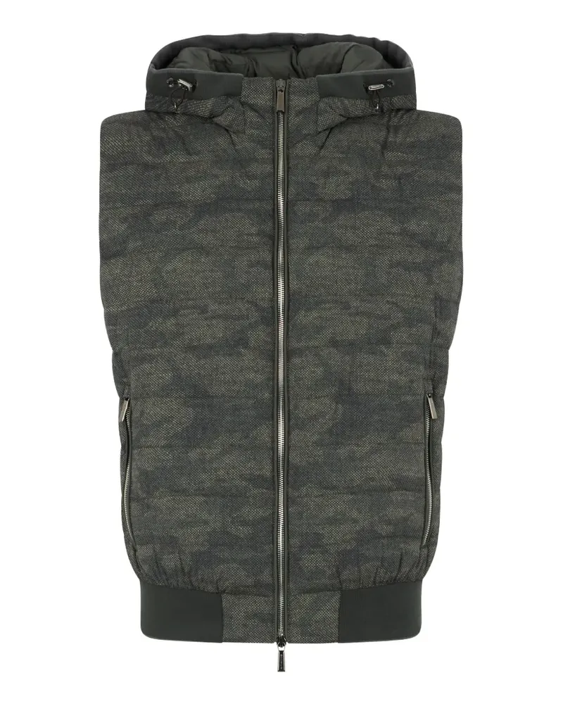 MOORER hooded zip gilet - Grün Grün