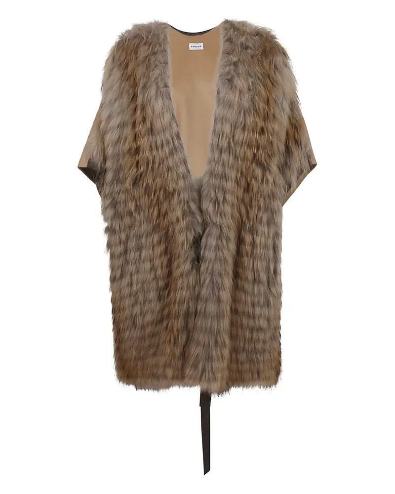 P.A.R.O.S.H. P.A.R.O H. Cape-Jacke mit Pelzbesatz - Braun Braun