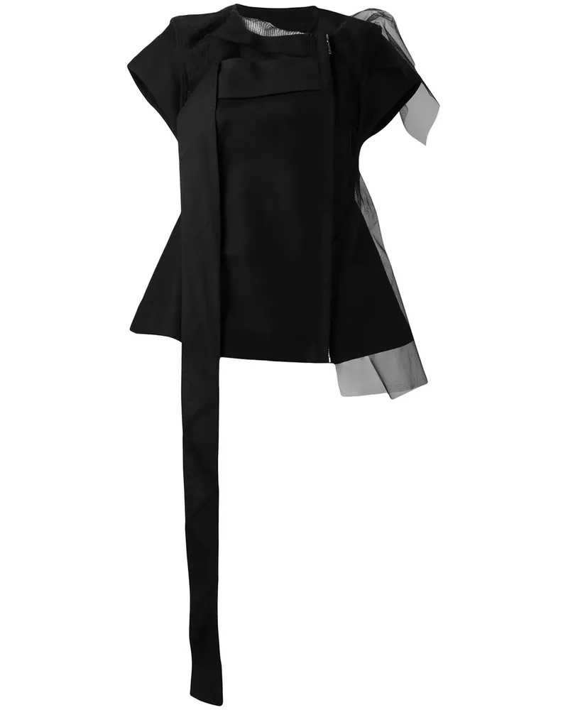 Rick Owens Oberteil mit Tüll-Applikation - Schwarz Schwarz