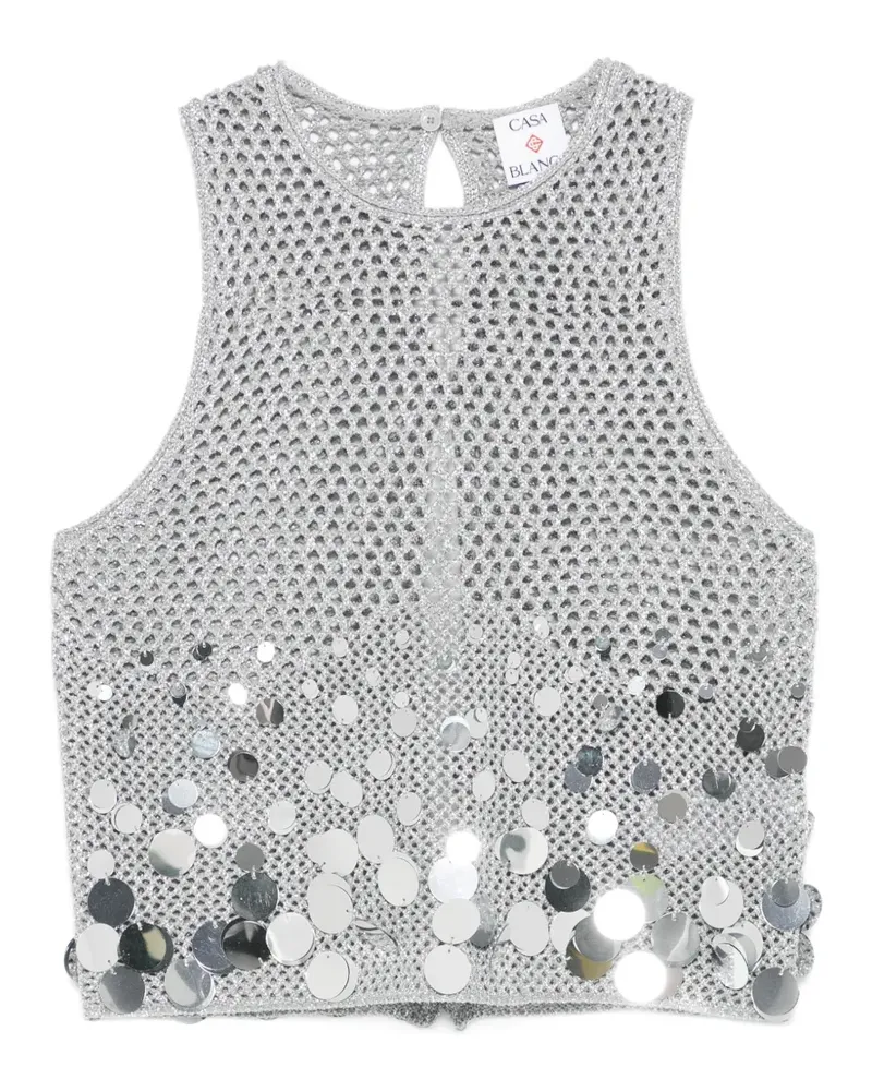 Casablanca Paris sequin sleeveless top - Grau Grau