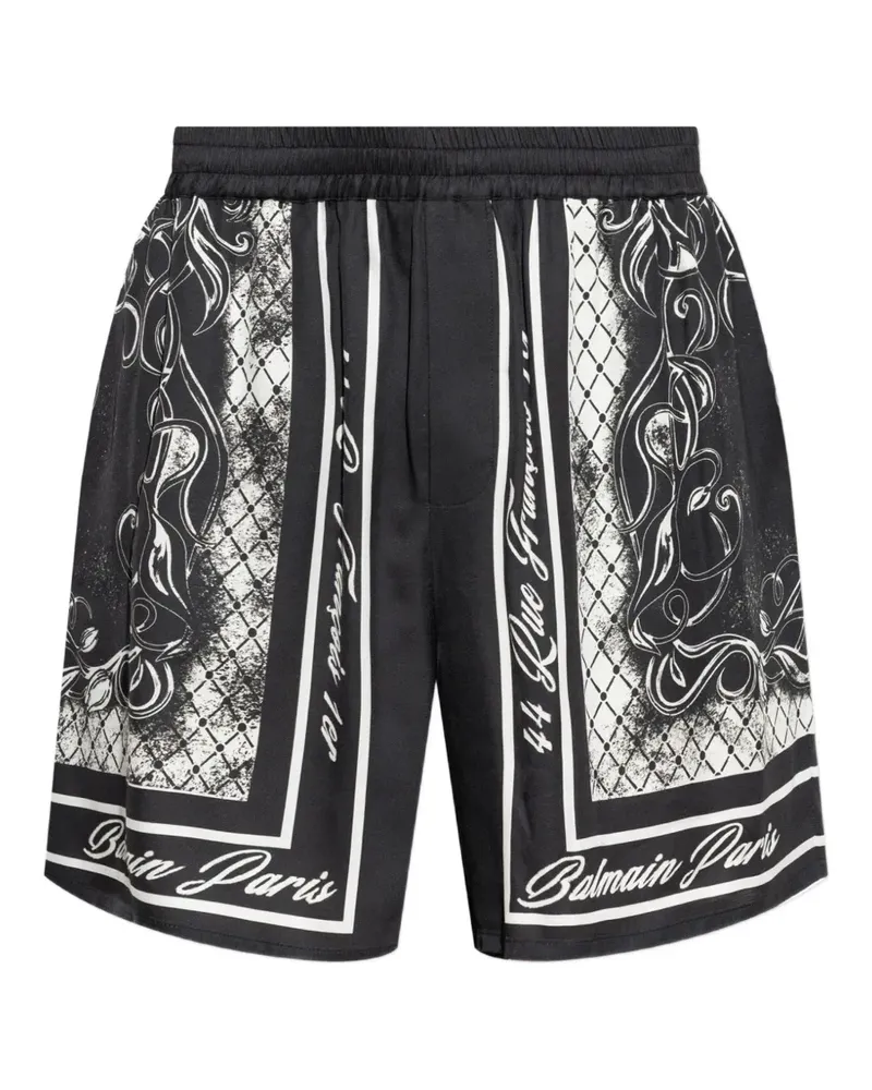 Balmain Shorts mit Logo-Print - Schwarz Schwarz