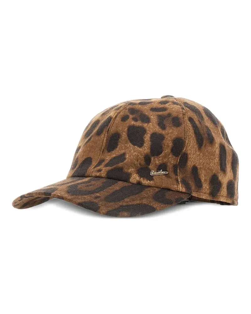 Borsalino Baseballkappe mit Leoparden-Print - Braun Braun