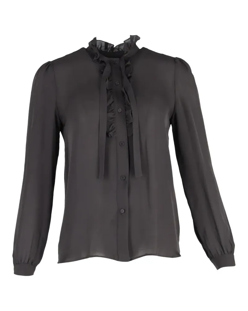 Nili Lotan Miera Hemd mit Rüschenbesatz - Schwarz Schwarz