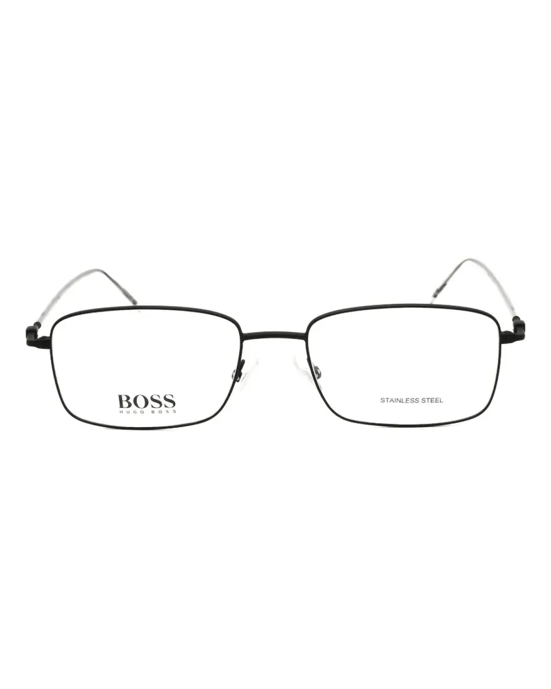HUGO BOSS rectangle-frame metal glasses - Schwarz Schwarz