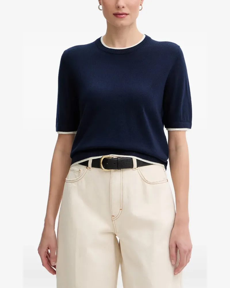 Benetton Kurzärmeliger Pullover - Blau Blau