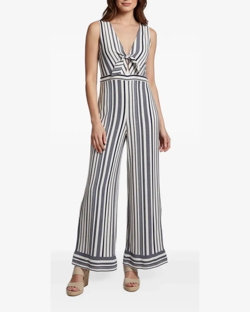 Alice + Olivia Gestreifter Laurice Jacquard-Jumpsuit - Blau Blau