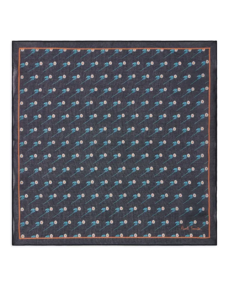 Paul Smith floral-patterned pocket square - Schwarz Schwarz