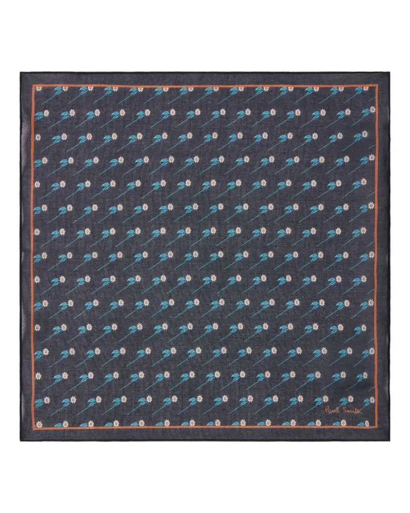 Paul Smith floral-patterned pocket square - Schwarz Schwarz