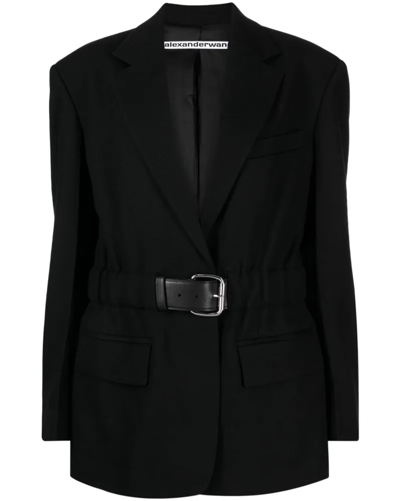 Alexander Wang Woll-Canvas-Blazer mit Gürtel - Schwarz Schwarz