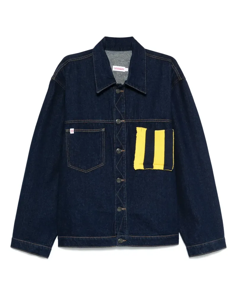 Charles Jeffrey Loverboy Jeansjacke mit gestricktem Patch - Blau Blau
