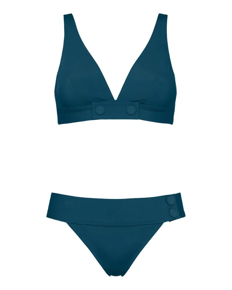 Eres Charme Plenitude button-detail V-neck bikini - Blau Blau