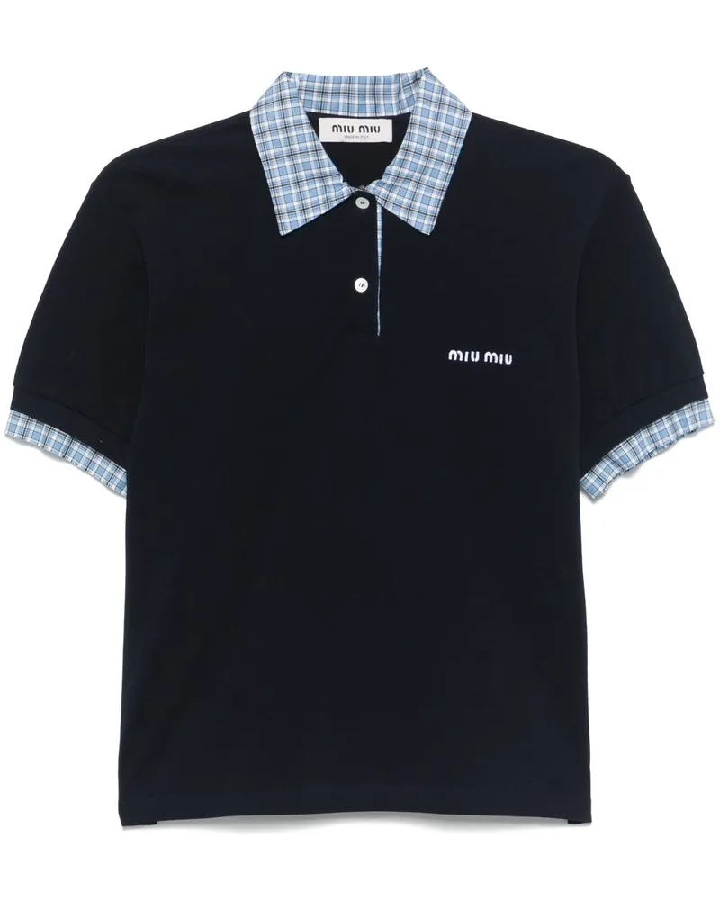 Miu Miu Poloshirt im Layering-Look - Blau Blau