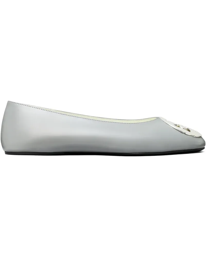 Tory Burch Reva Ballerinas mit Logo-Schild - Grau Grau