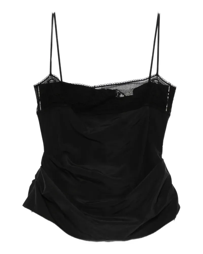 Magda Butrym lace-trim top - Schwarz Schwarz