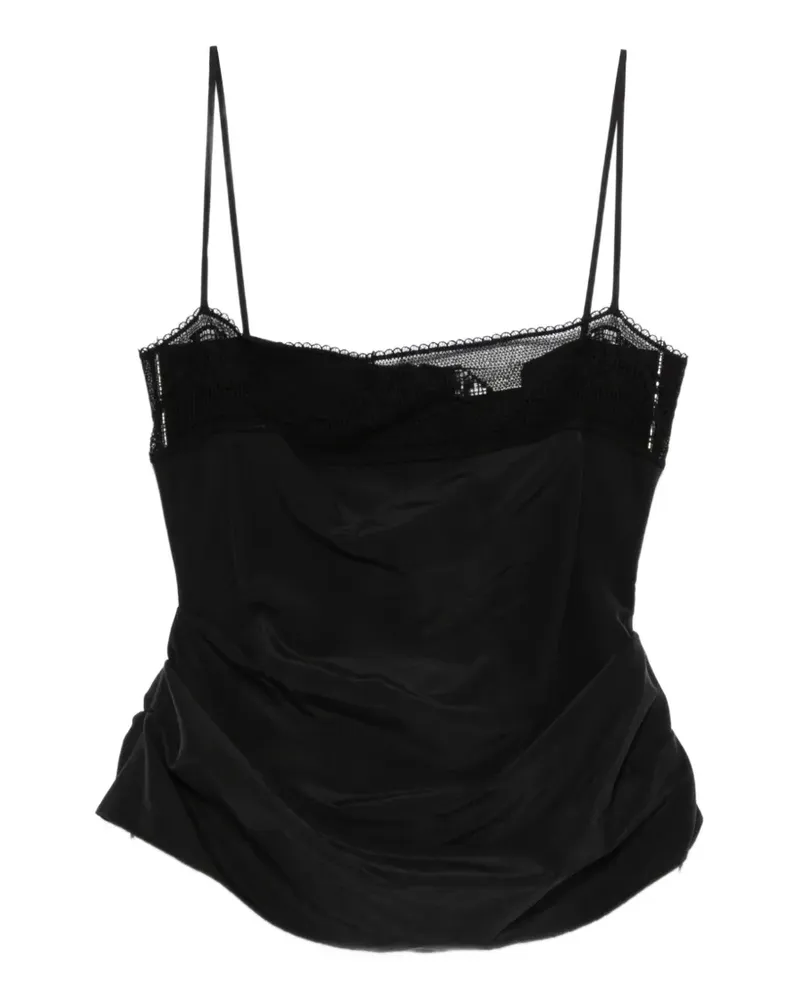 Magda Butrym Top mit Spitzenborte - Schwarz Schwarz