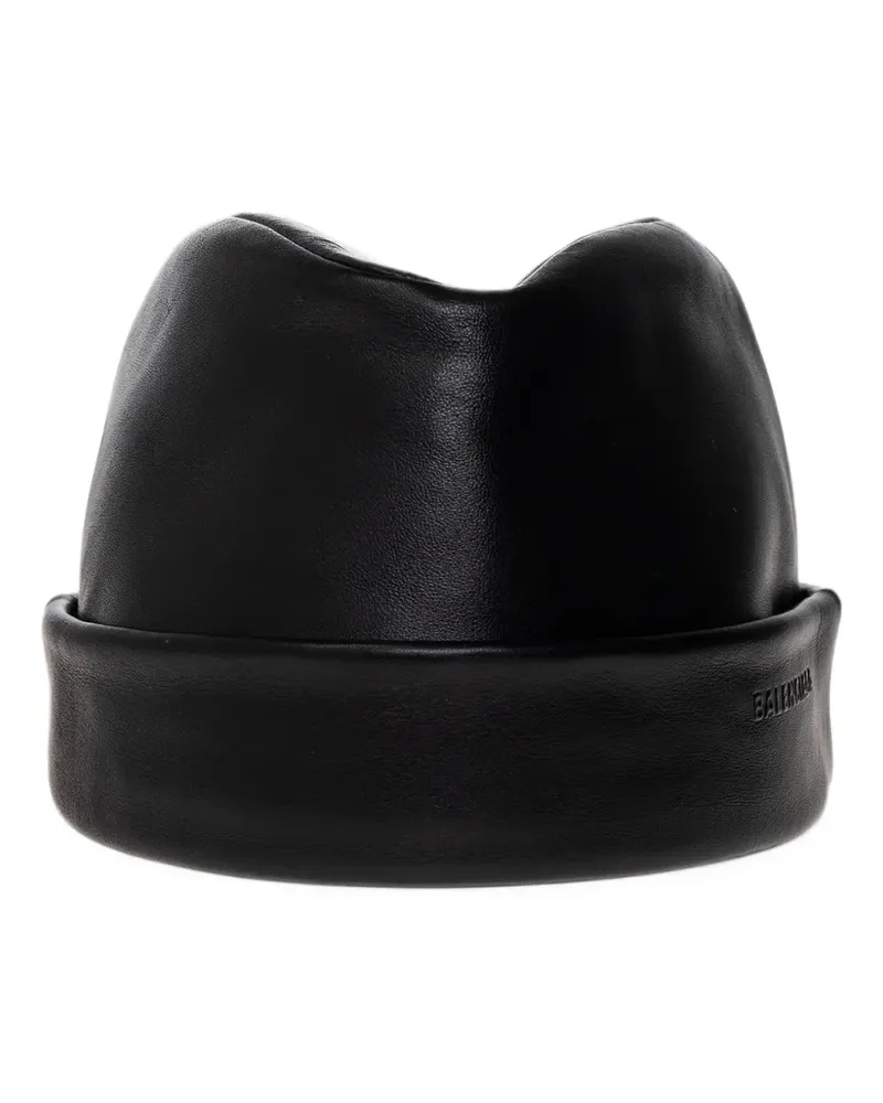 Balenciaga leather beanie in black - Schwarz Schwarz