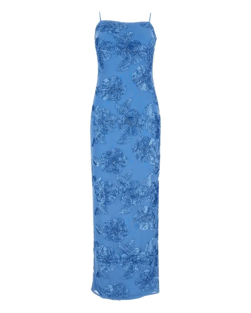 ROTATE Birger Christensen raised-floral strap maxi dress - Blau Blau