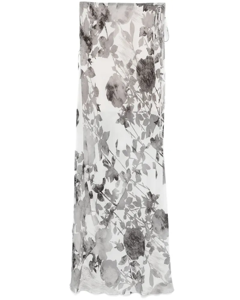 Patrizia Pepe Maxirock mit Blumen-Print - Grau Grau